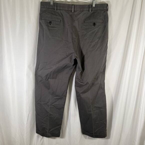 Brooks Brother Advantage Chino Elliot Pants Men's 37x30 Grey Pleated Cotton - Picture 8 of 10